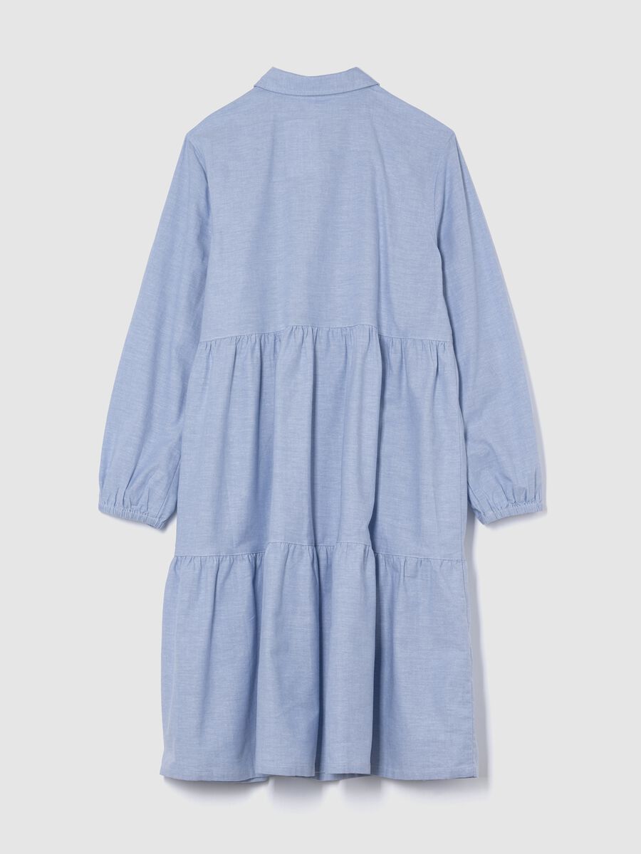 Vestito azzurro per bambina lungo a balze Bambina_3