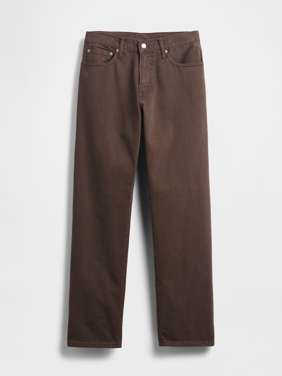 Pantaloni dritti in denim marrone Uomo_4