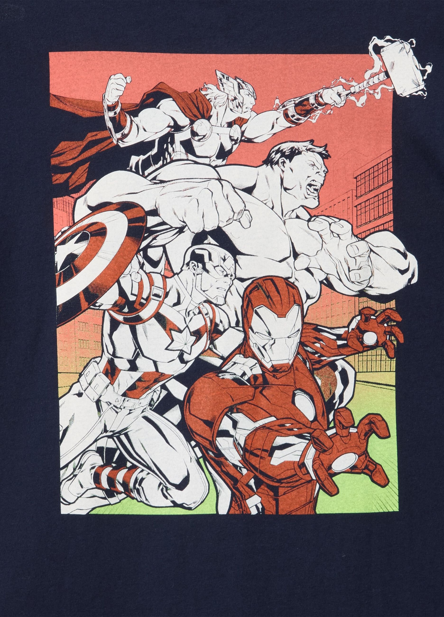 T-shirt Avengers blu con stampa grafica_2