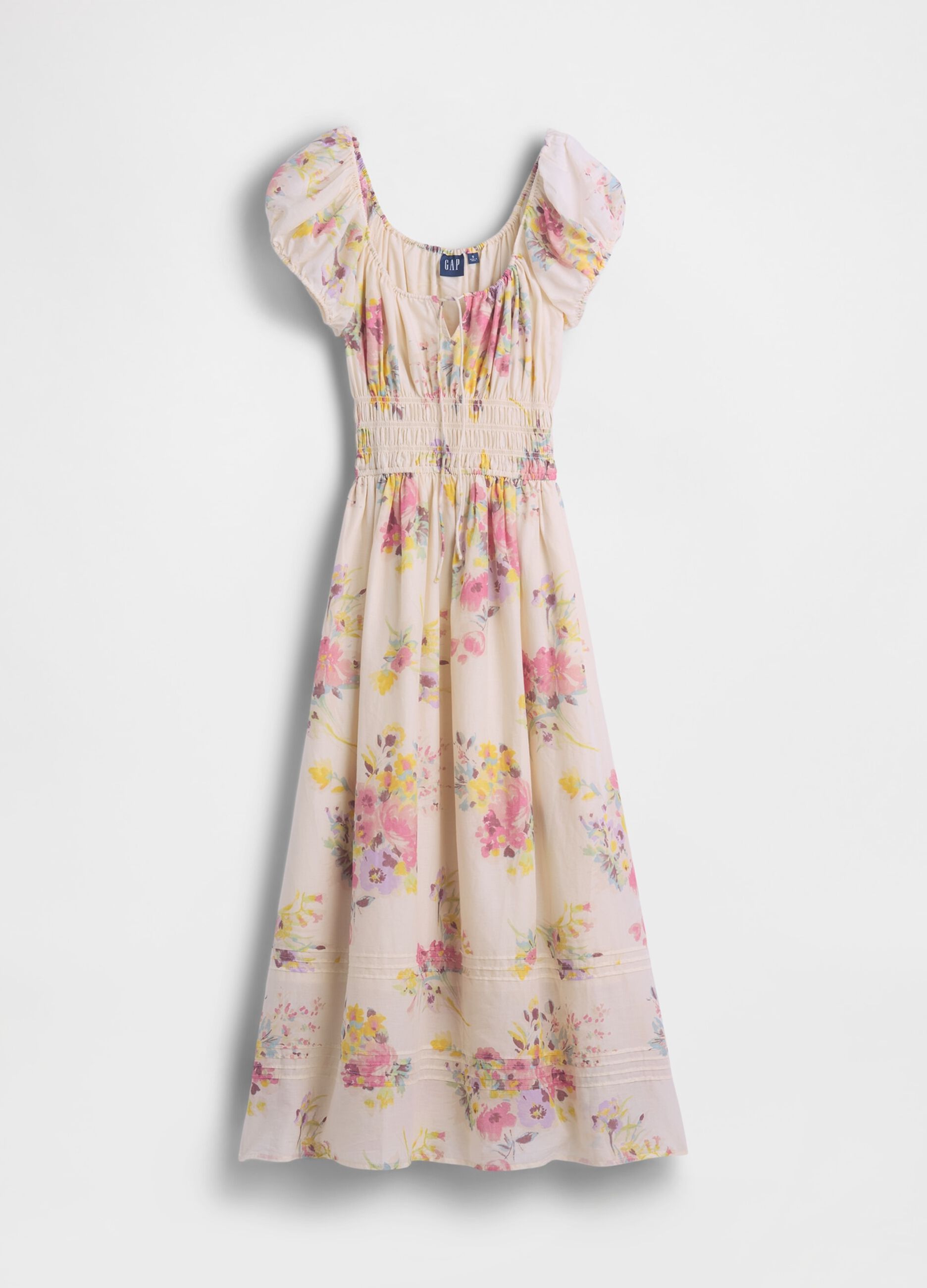 Abito midi in puro cotone a fiori