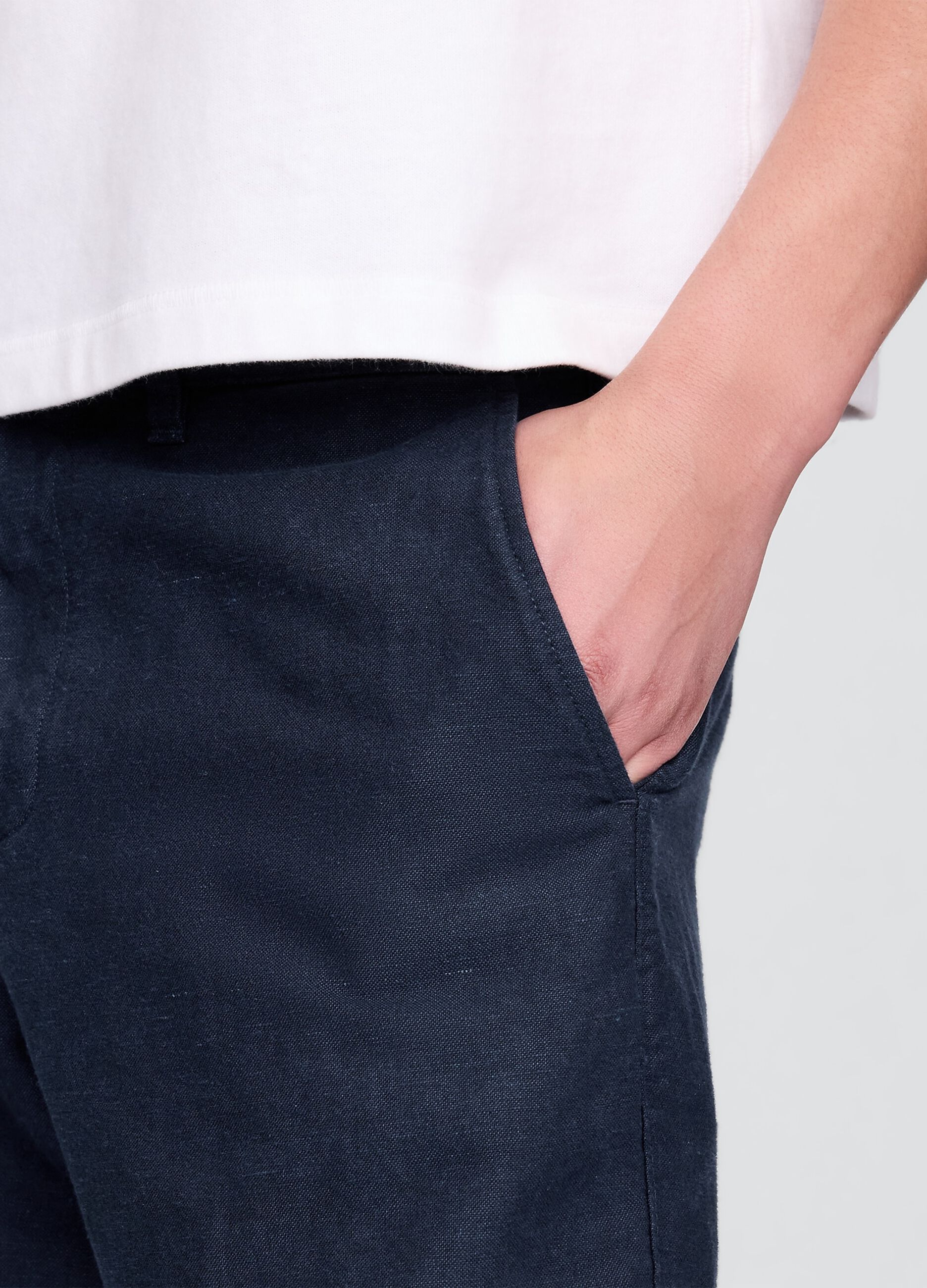 Shorts blu in lino e cotone Gap_4