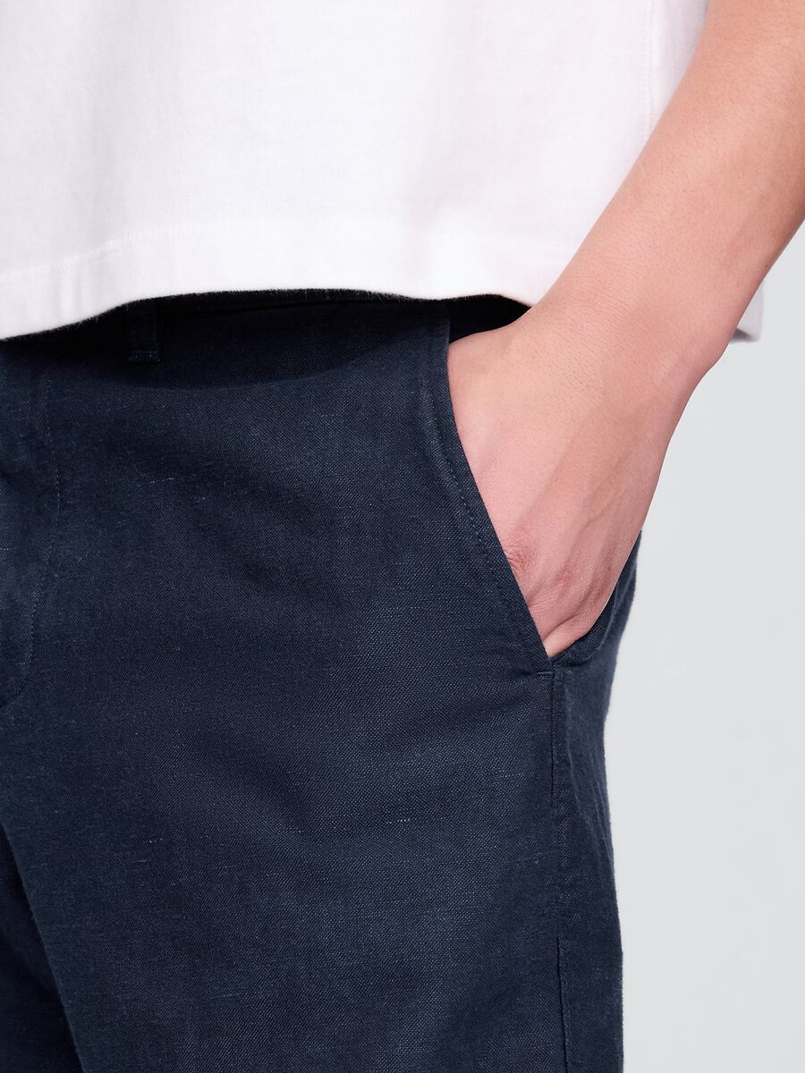 Shorts blu in lino e cotone Gap Uomo_4