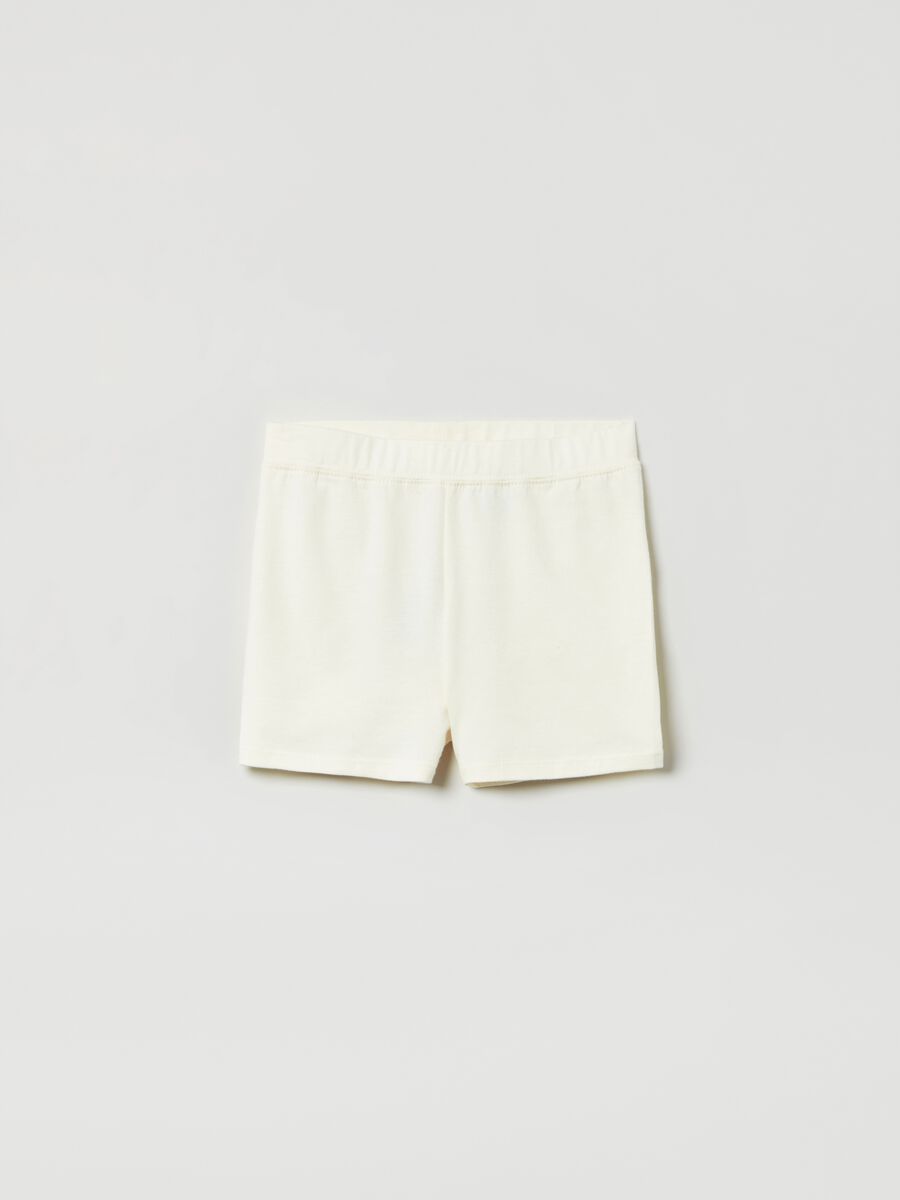 Solid colour shorts in organic cotton Newborn Boy_0