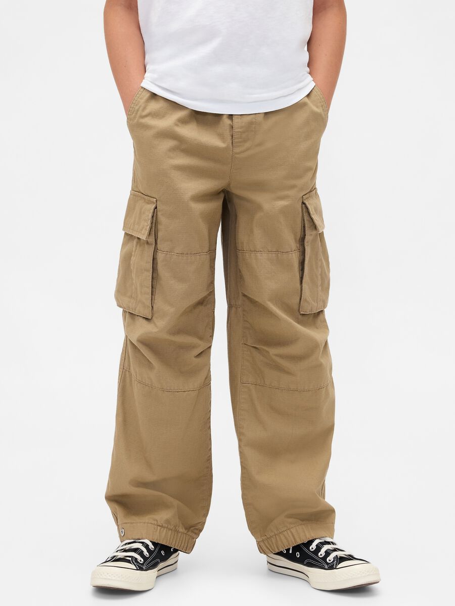 Beige Cargo Trousers Boy_1