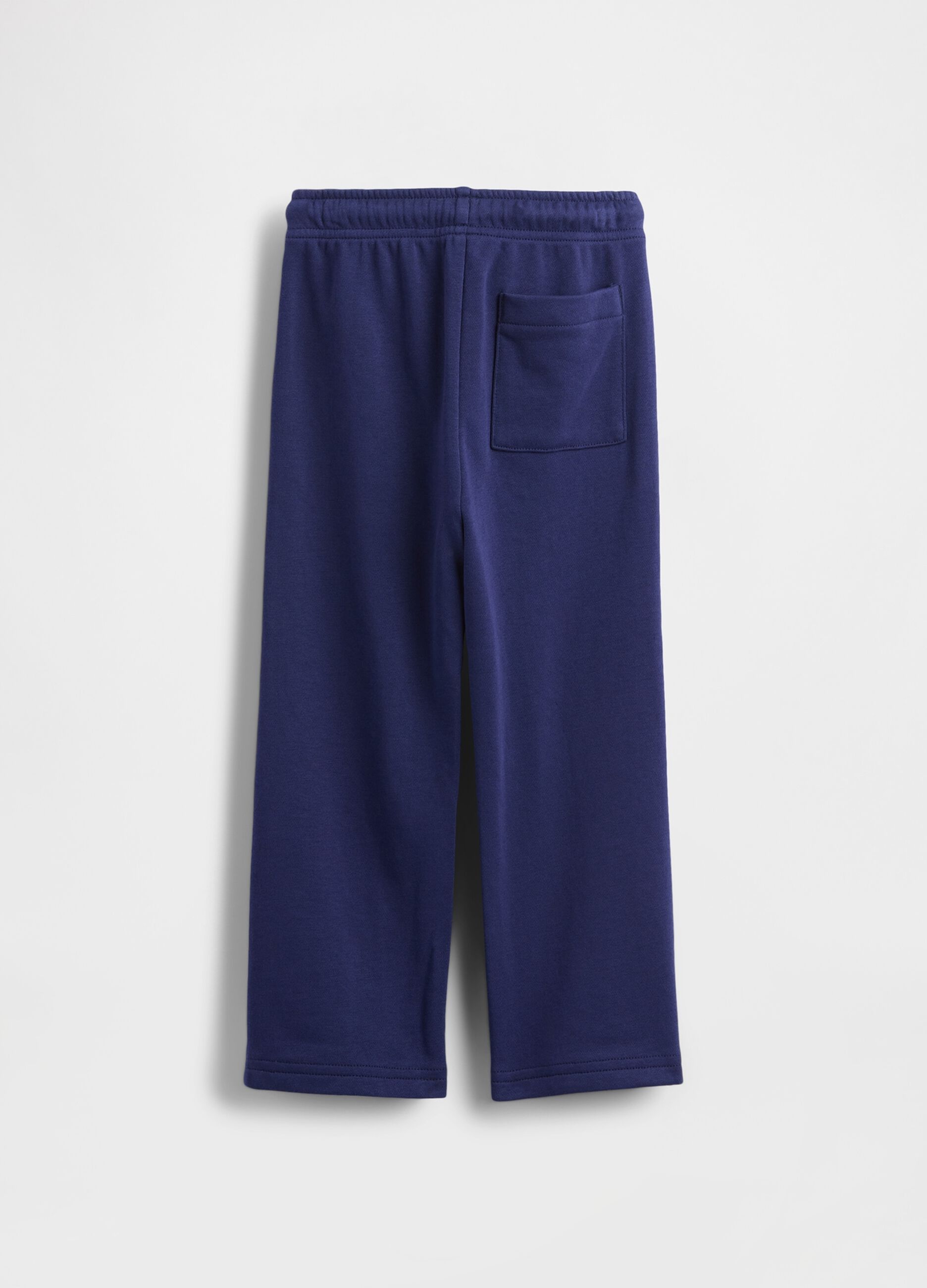 Blue trousers for boys in cotton and polyester blend_1