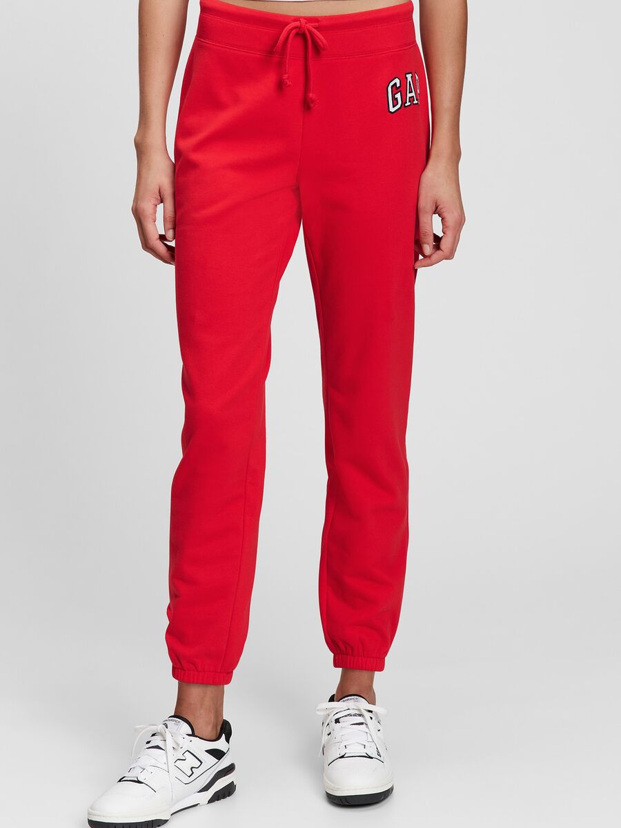Joggers in felpa con ricamo logo Donna_0