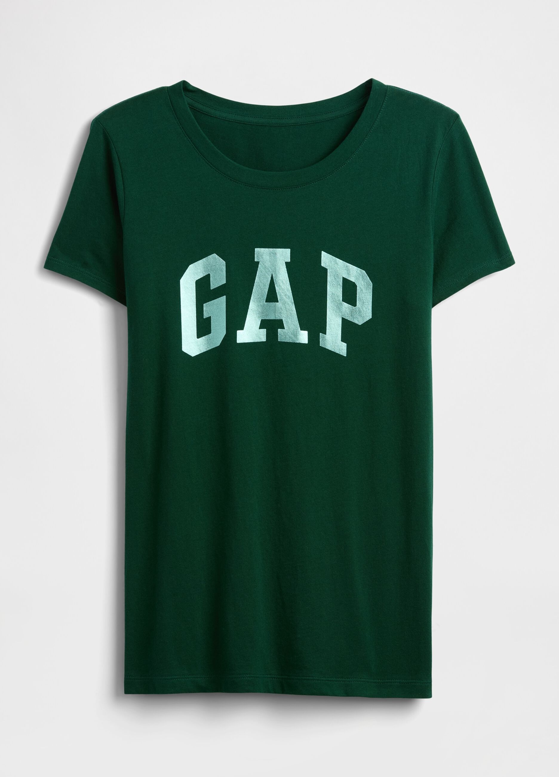 T-shirt verde a maniche corte in cotone