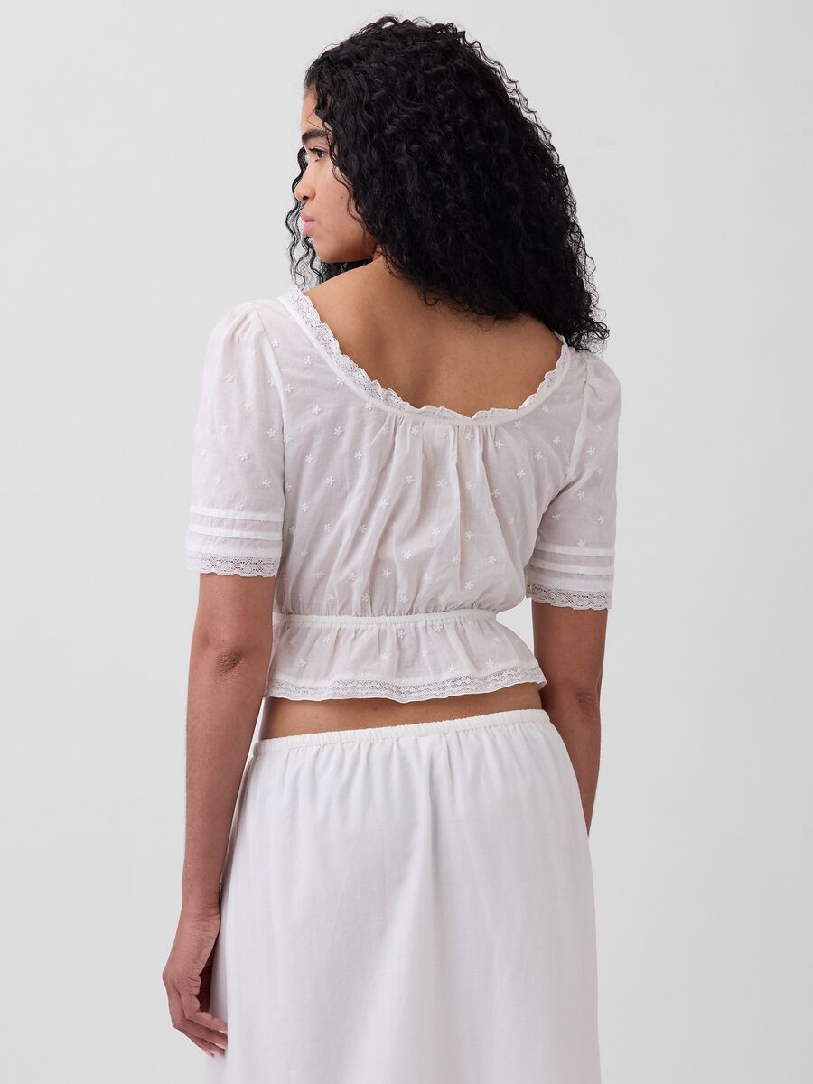 Blusa in puro cotone con maniche corte Donna_1