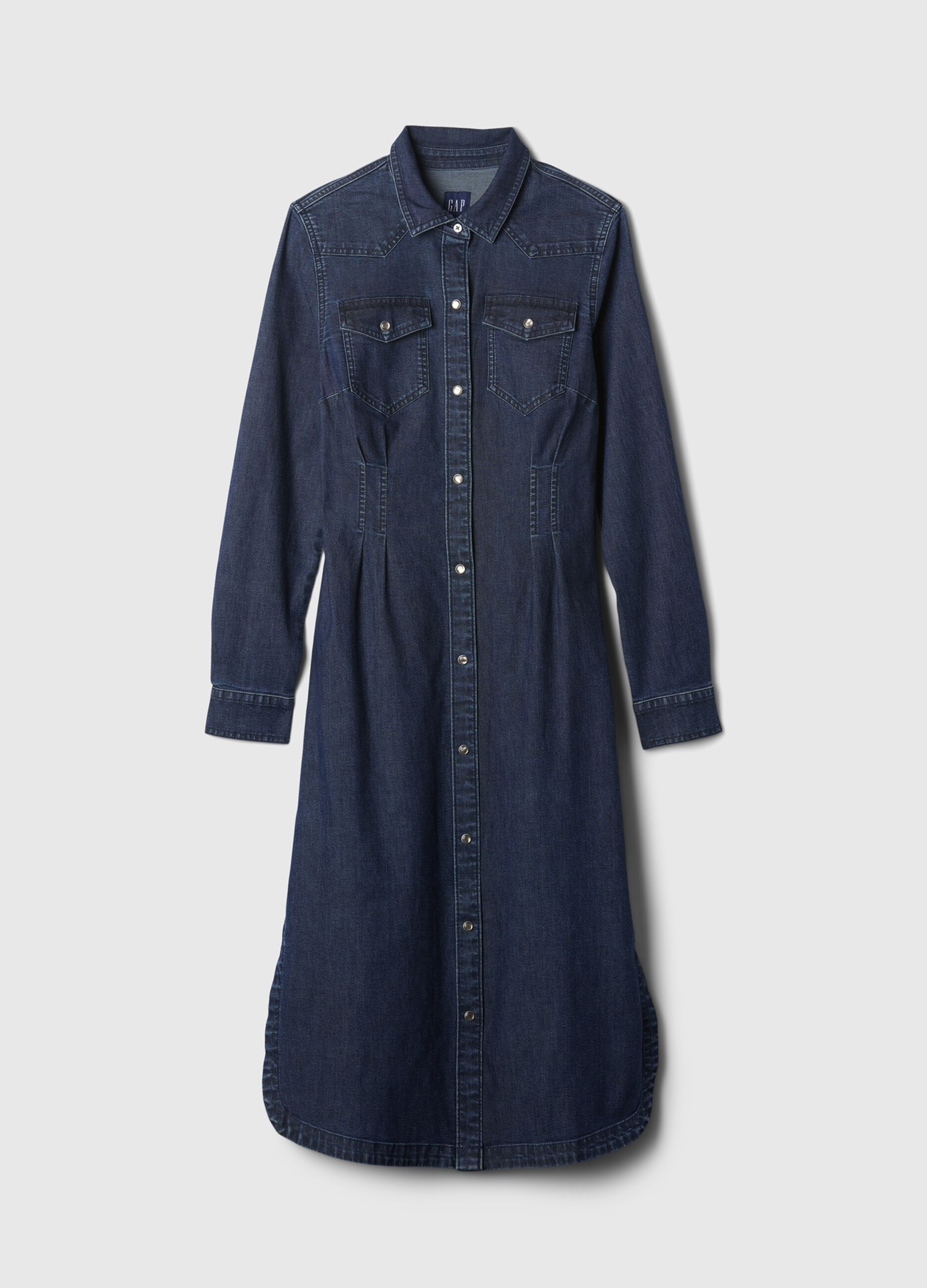 Vestito chemisier in denim con pinces_6