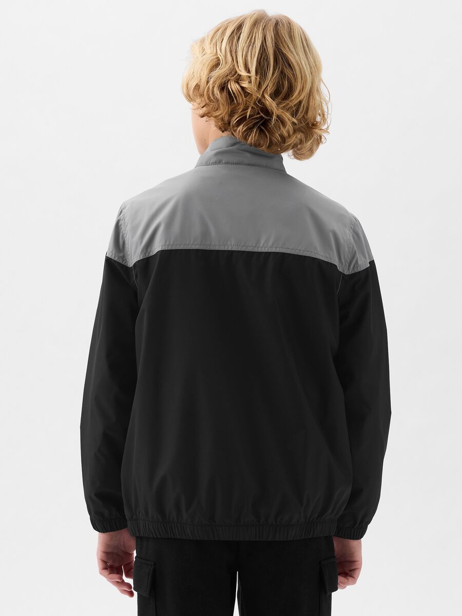 Two-tone windbreaker with logo patch Boy_1