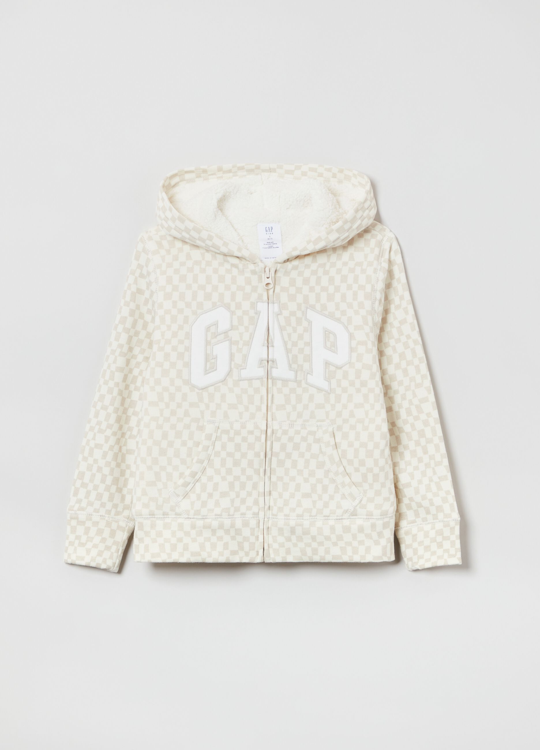 Full-zip with sherpa lining and logo patch