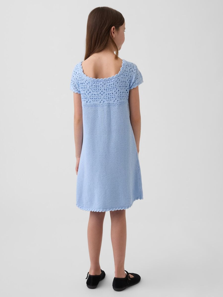 Cotton dress with broderie anglaise detail Girl_1