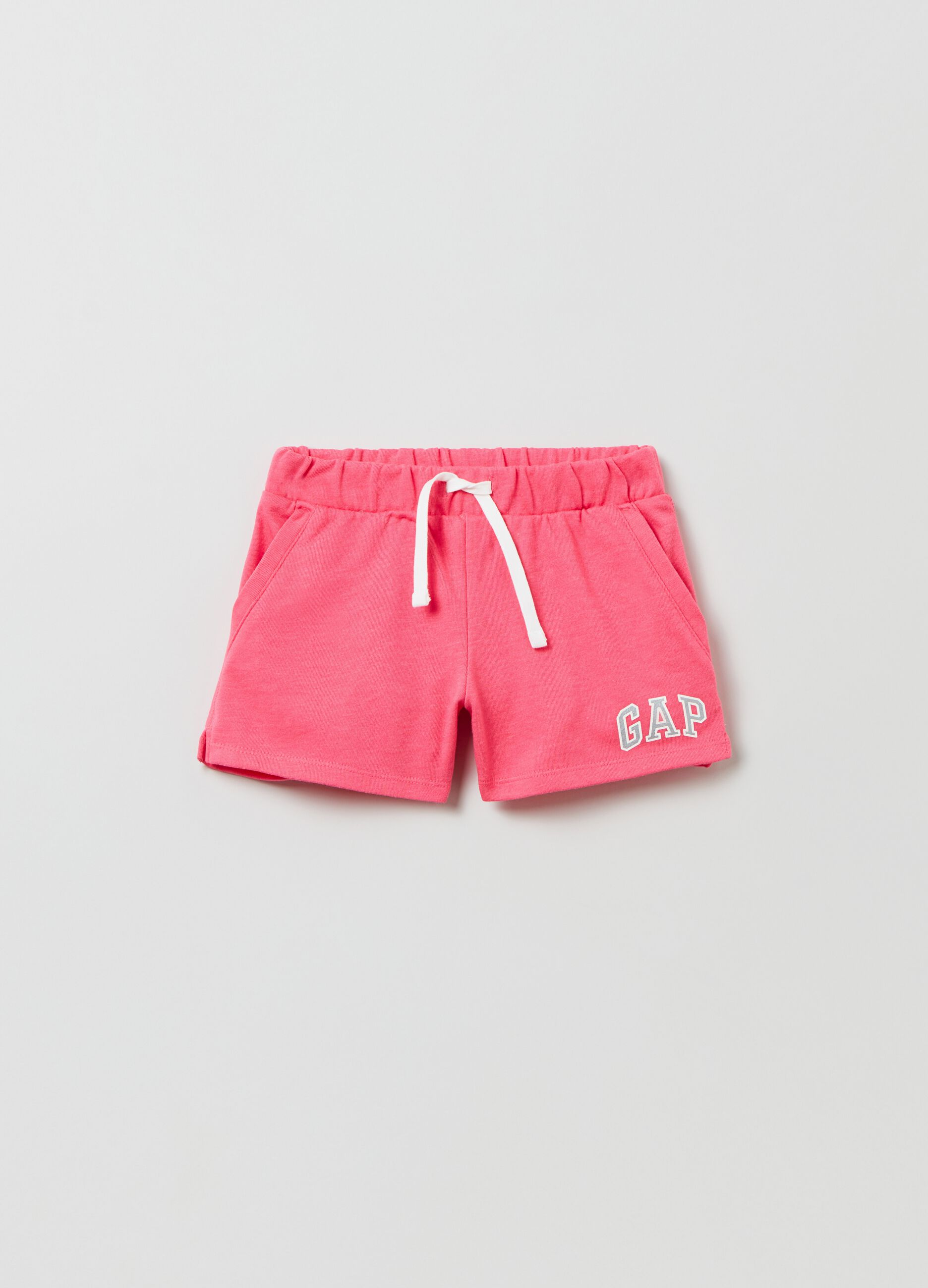 Fleece shorts with logo print