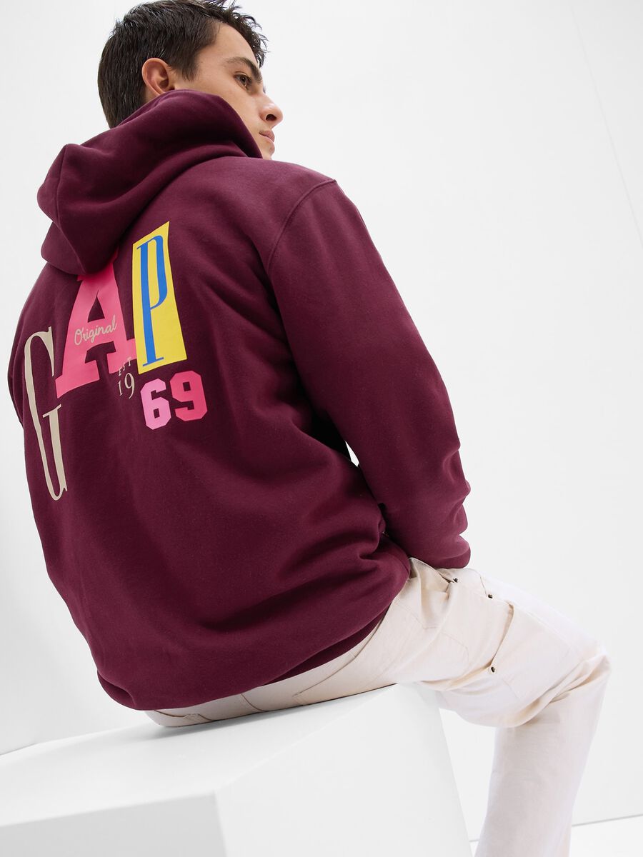 Hoodie with multicoloured printed logo Man_1