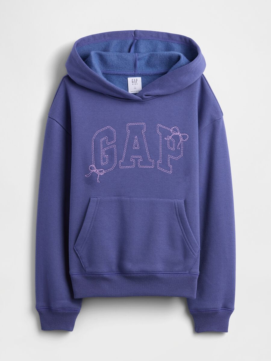 Felpa viola con cappuccio Bambina_0