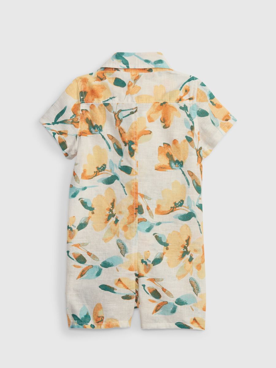 Shirt romper suit with floral pattern. Newborn_2