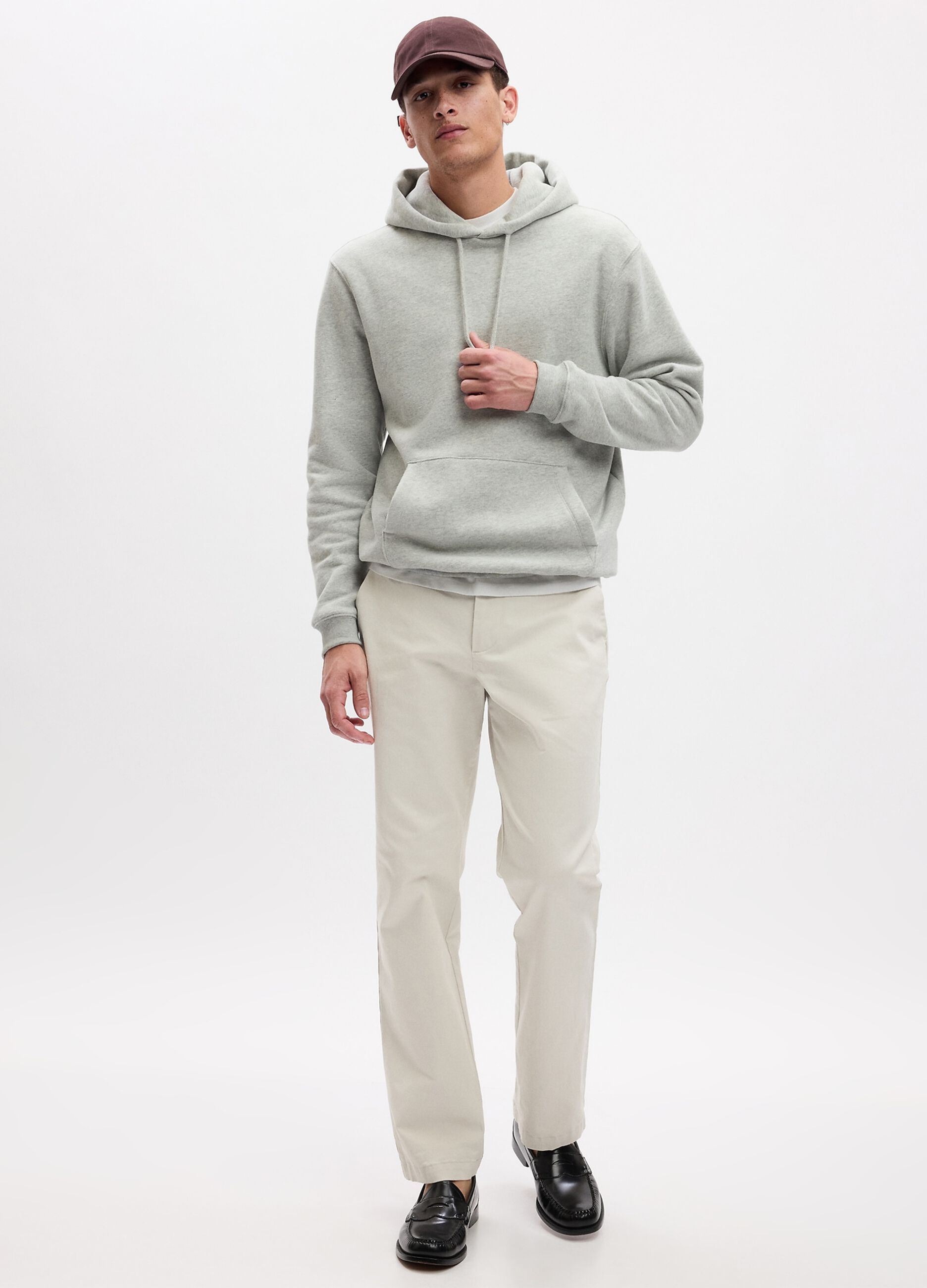 Pantalone straight fit in cotone stretch