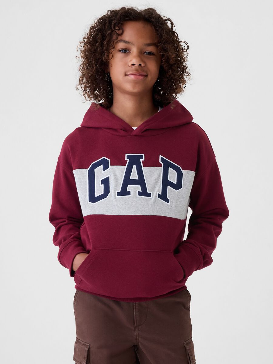 Felpa colorblock con ricamo logo Bambino_0