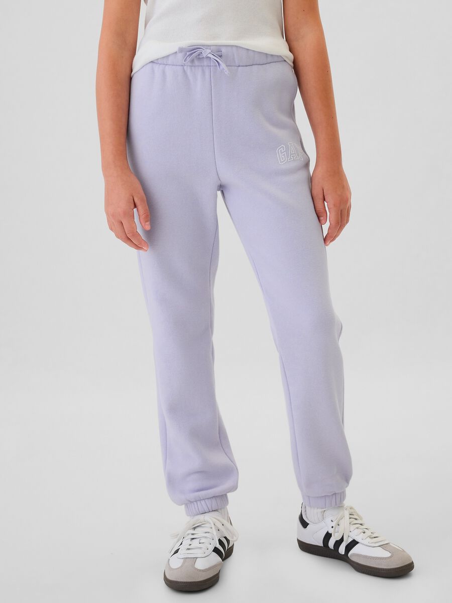 Joggers con coulisse e ricamo logo Bambina_1