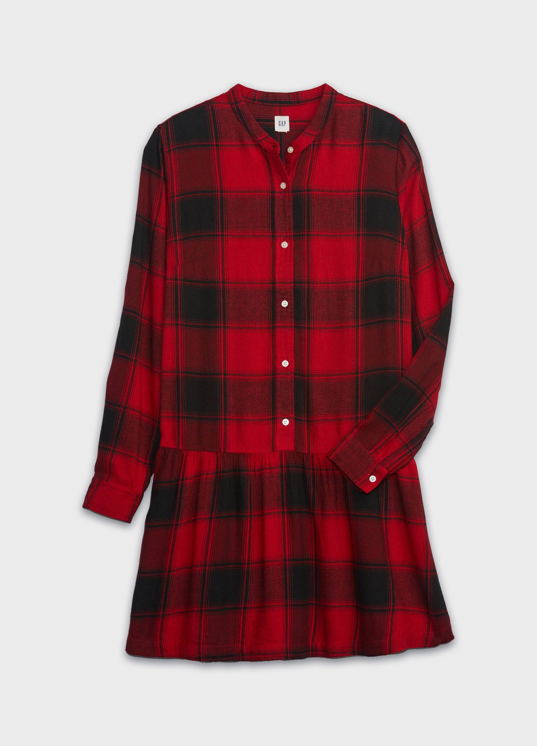 Short shirt dress with check pattern_4