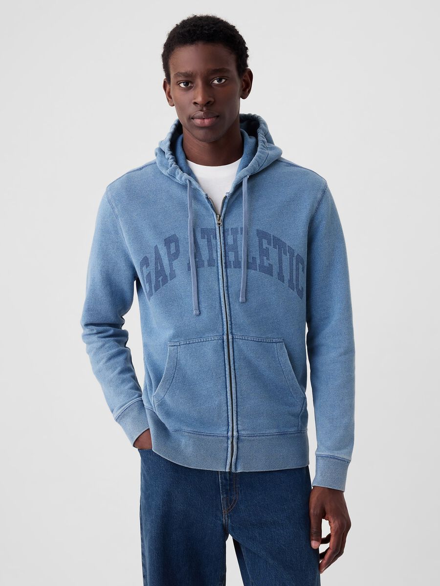 Full-zip con stampa logo Athletics Uomo_0