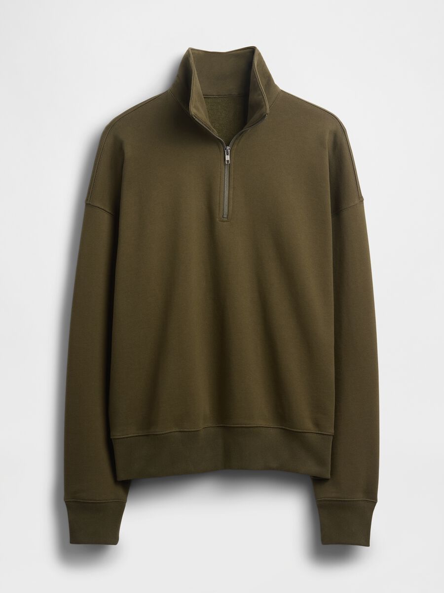 Felpa verde con mezza zip Uomo_3