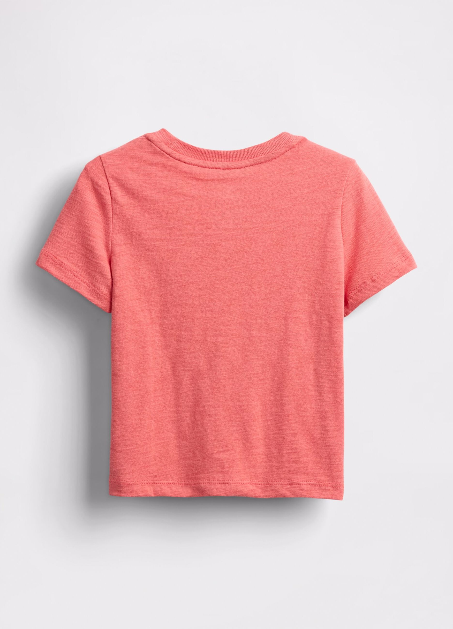 T-shirt a maniche corte rosa in puro cotone_1