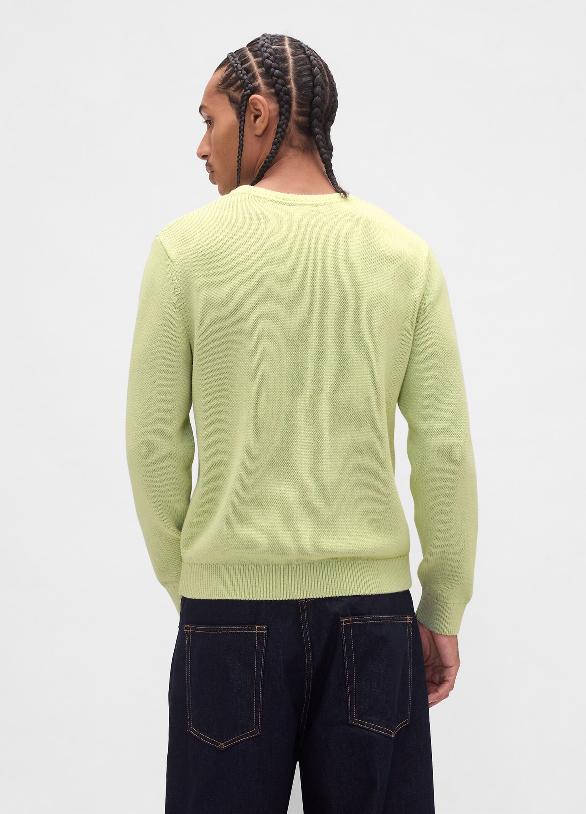 Pullover verde in cotone_2