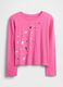 Long sleeve pink top with stars_2