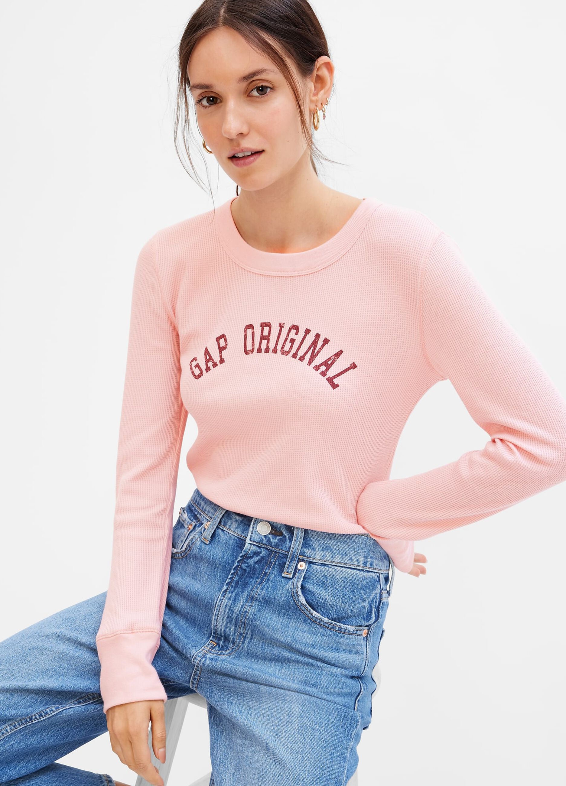 T-shirt con trama waffle stampa logo