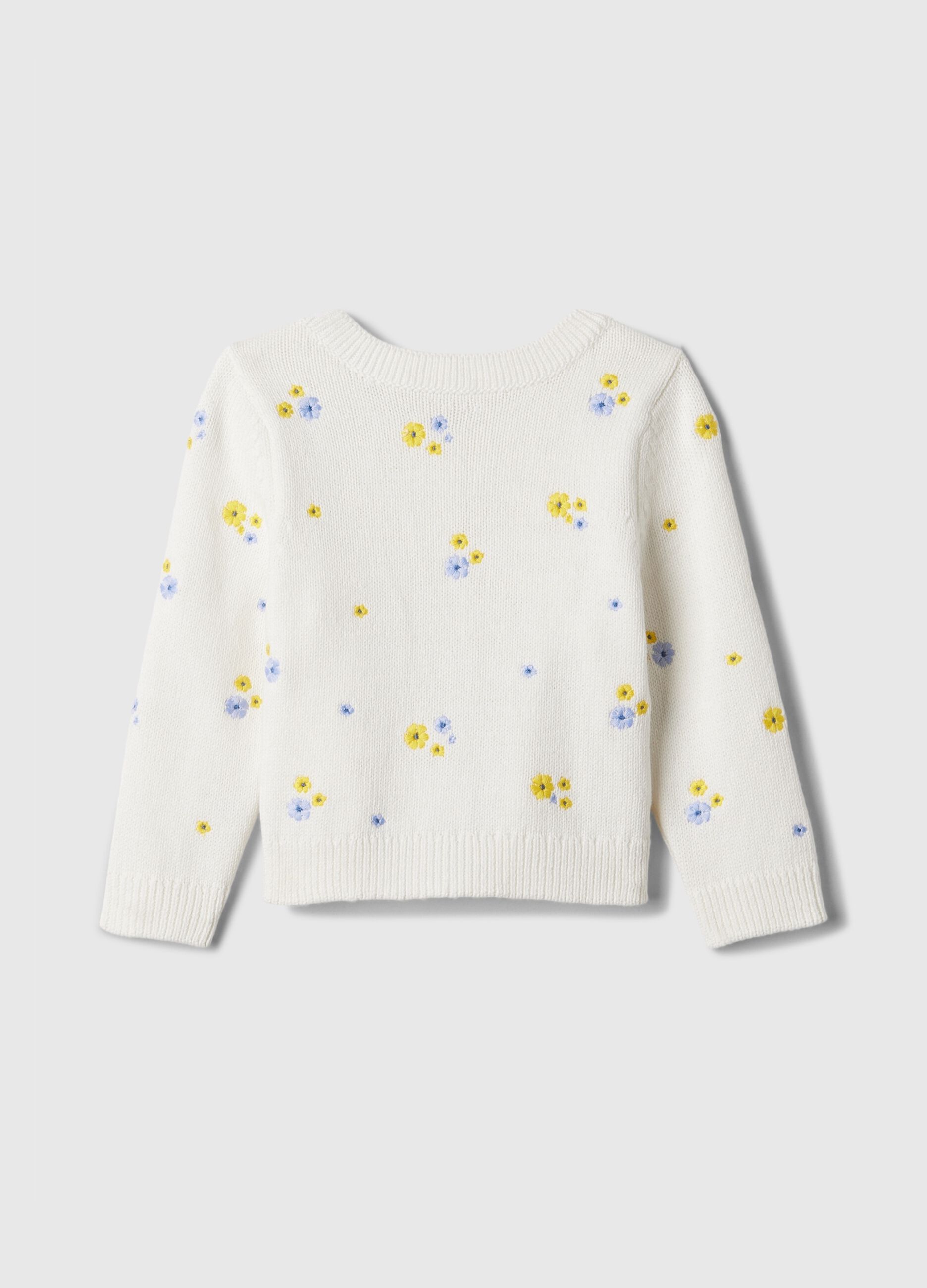 Cotton cardigan with small flowers embroidery_2