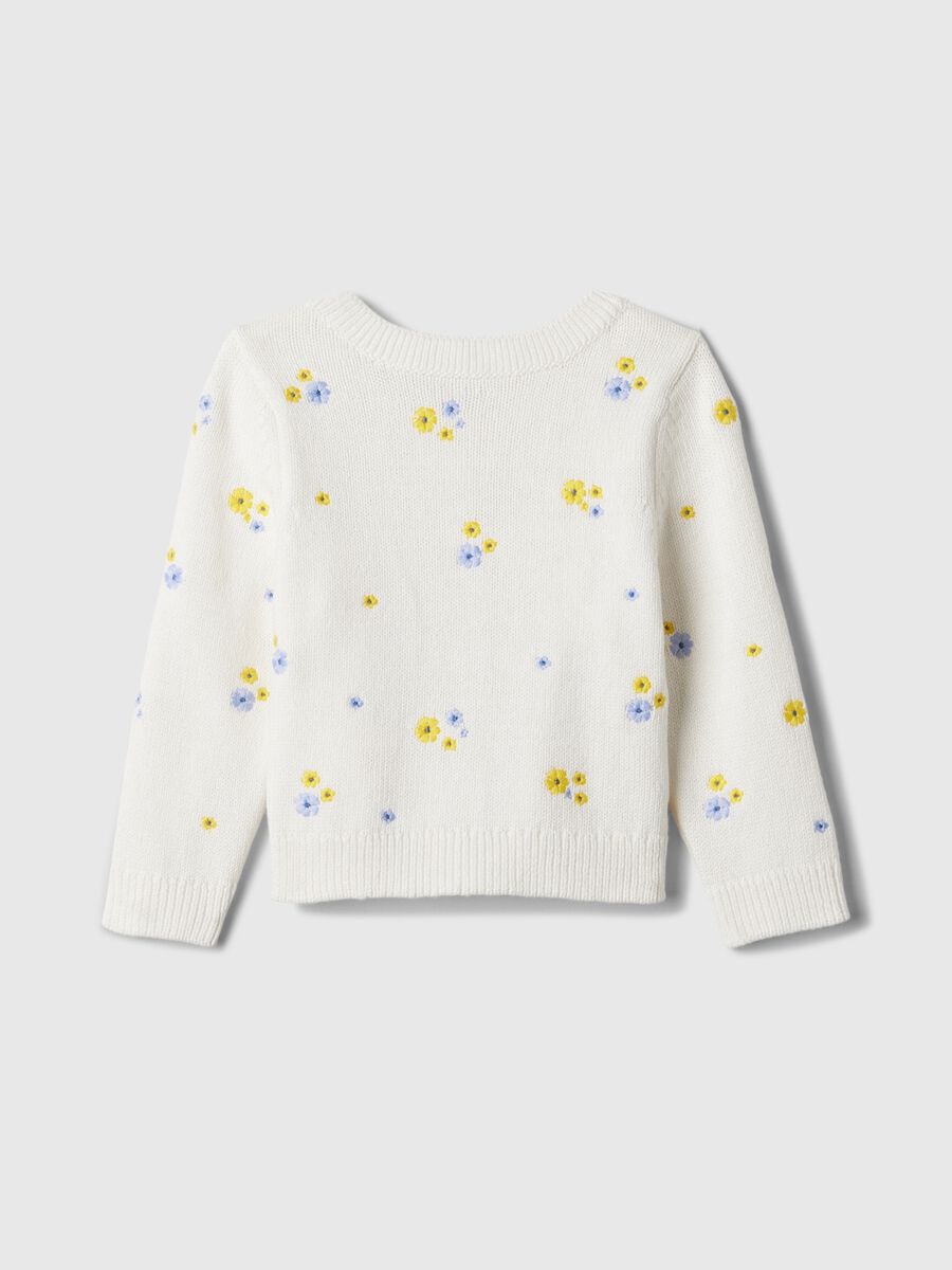 Cotton cardigan with small flowers embroidery Newborn Boy_2