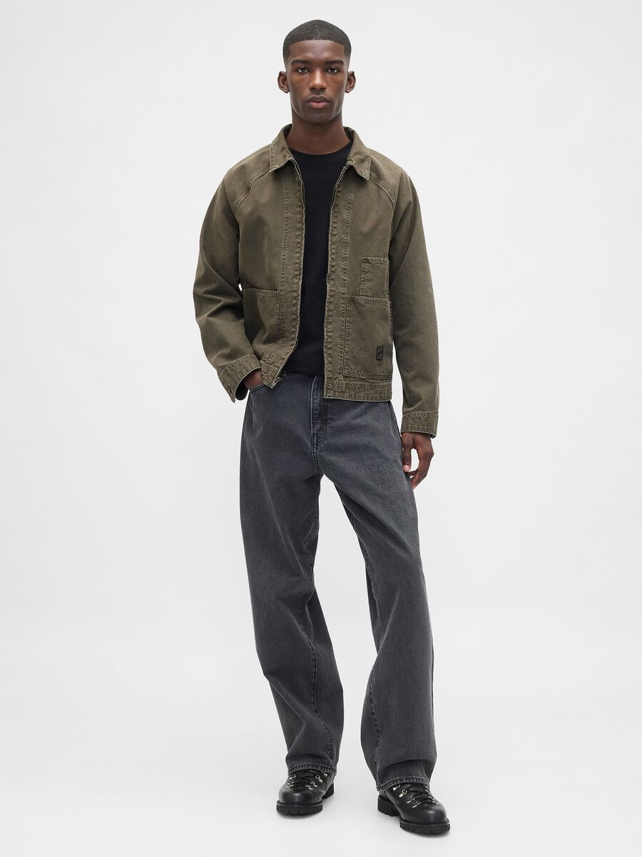 Green jacket in pure cotton Man_0