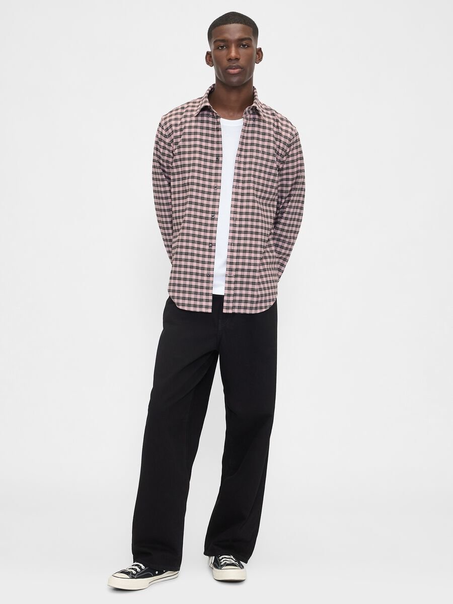 Camicia rosa a quadri elasticizzata Uomo_1