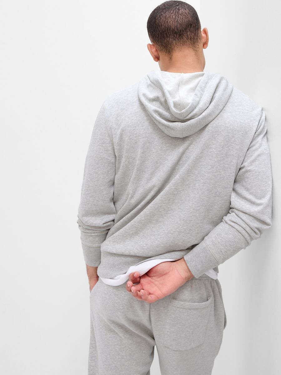 Full-zip sweatshirt with hood and logo embroidery Man_1