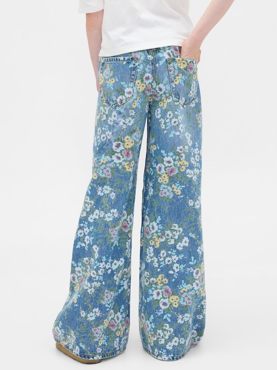 Multicolour Flared Denim Trousers Girl_2