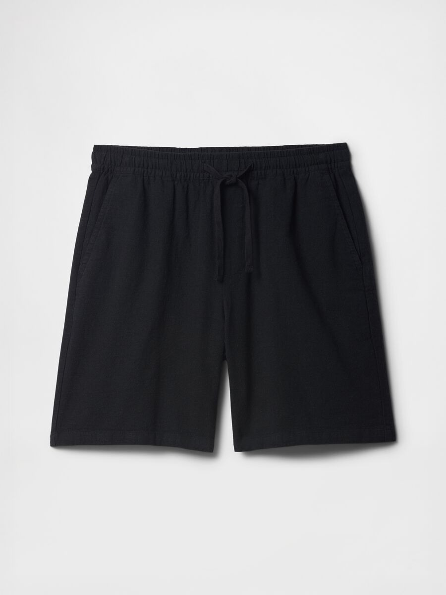 Shorts neri in lino Uomo_3