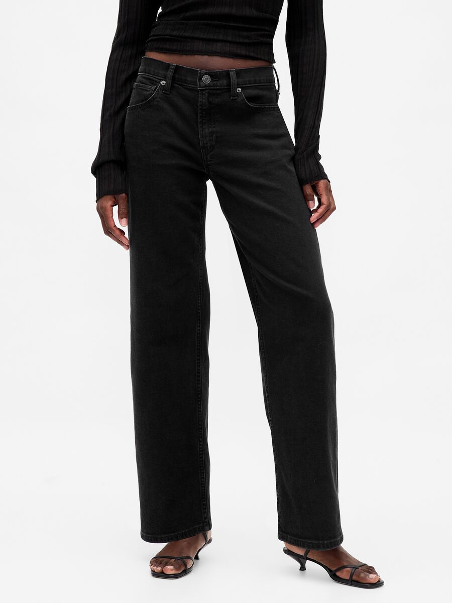 Pantaloni in denim nero elasticizzato Donna_1