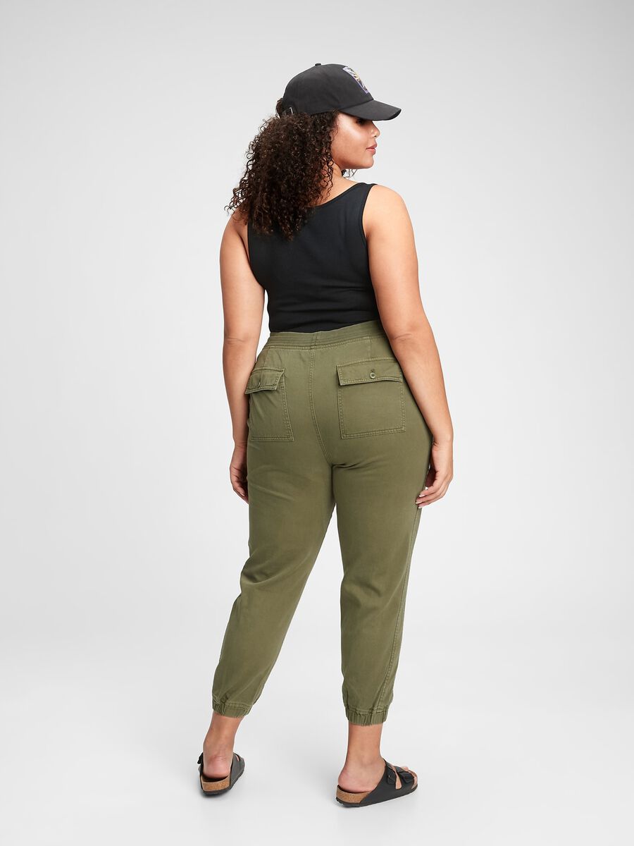 Canvas joggers with drawstring Woman_3