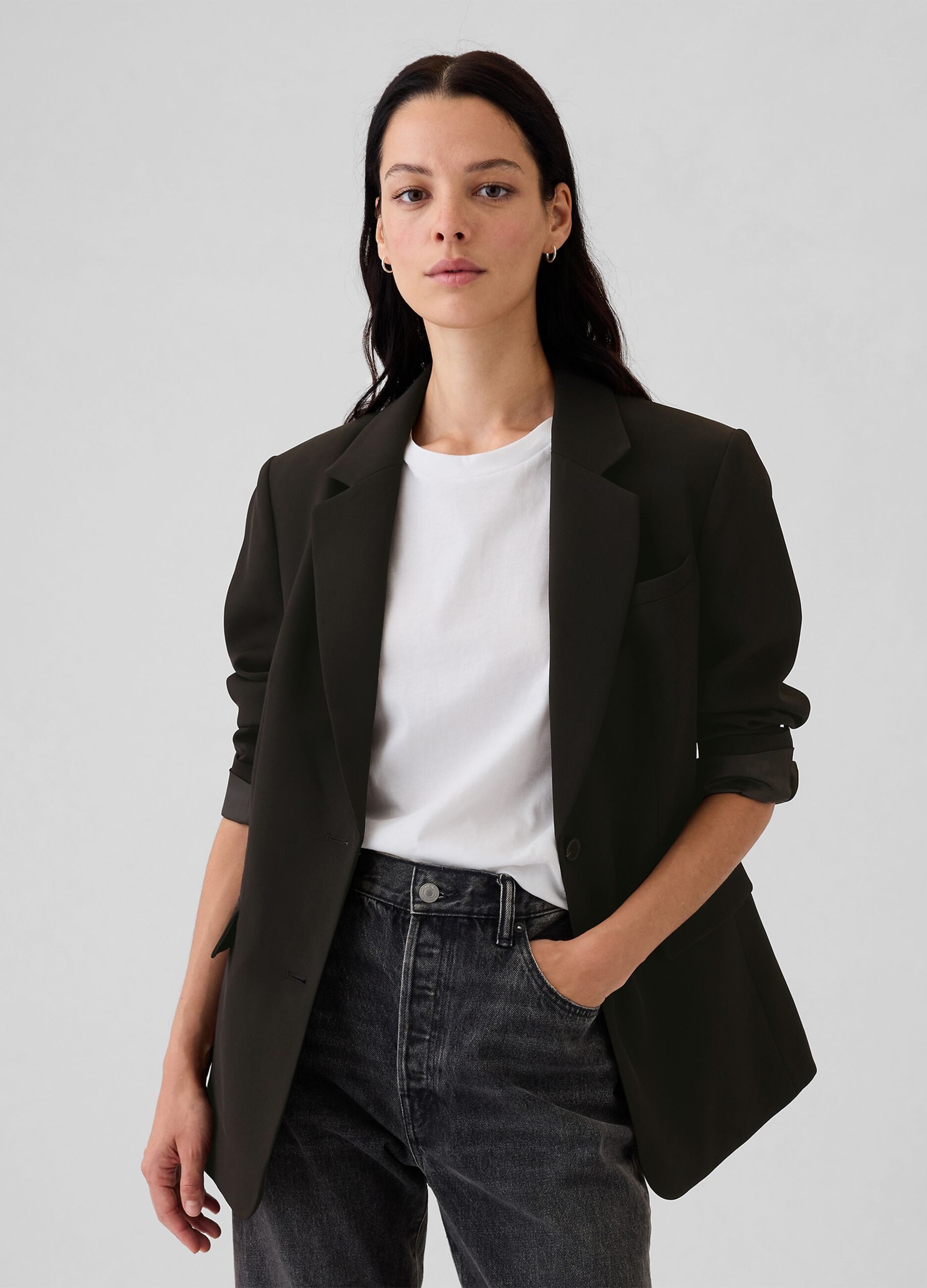 Blazer monopetto tinta unita