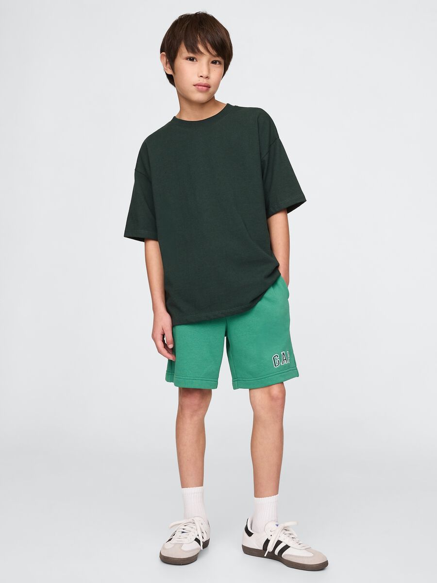 Green Cotton-Blend Shorts Boy_0