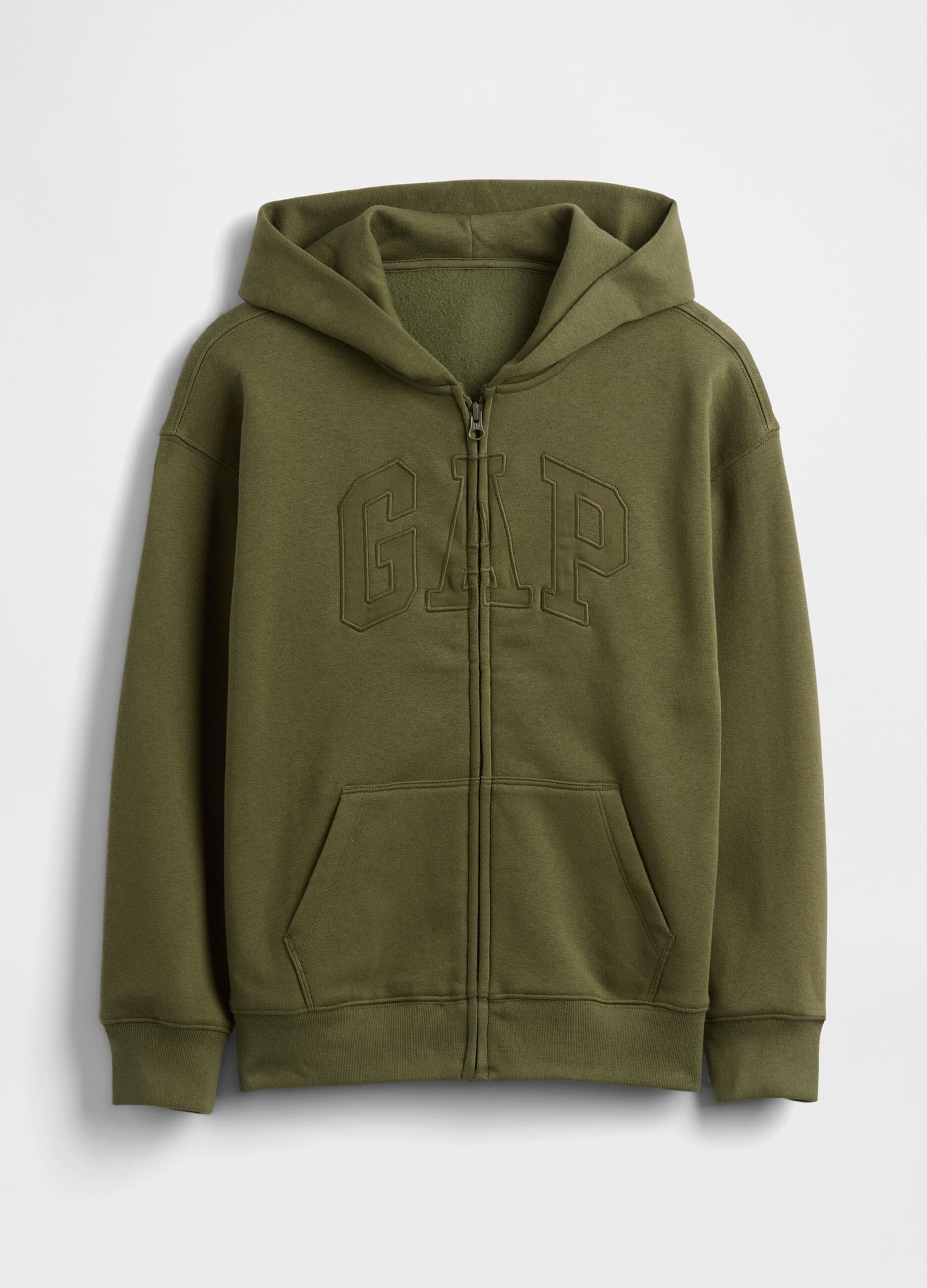 Felpa con cappuccio e zip intera