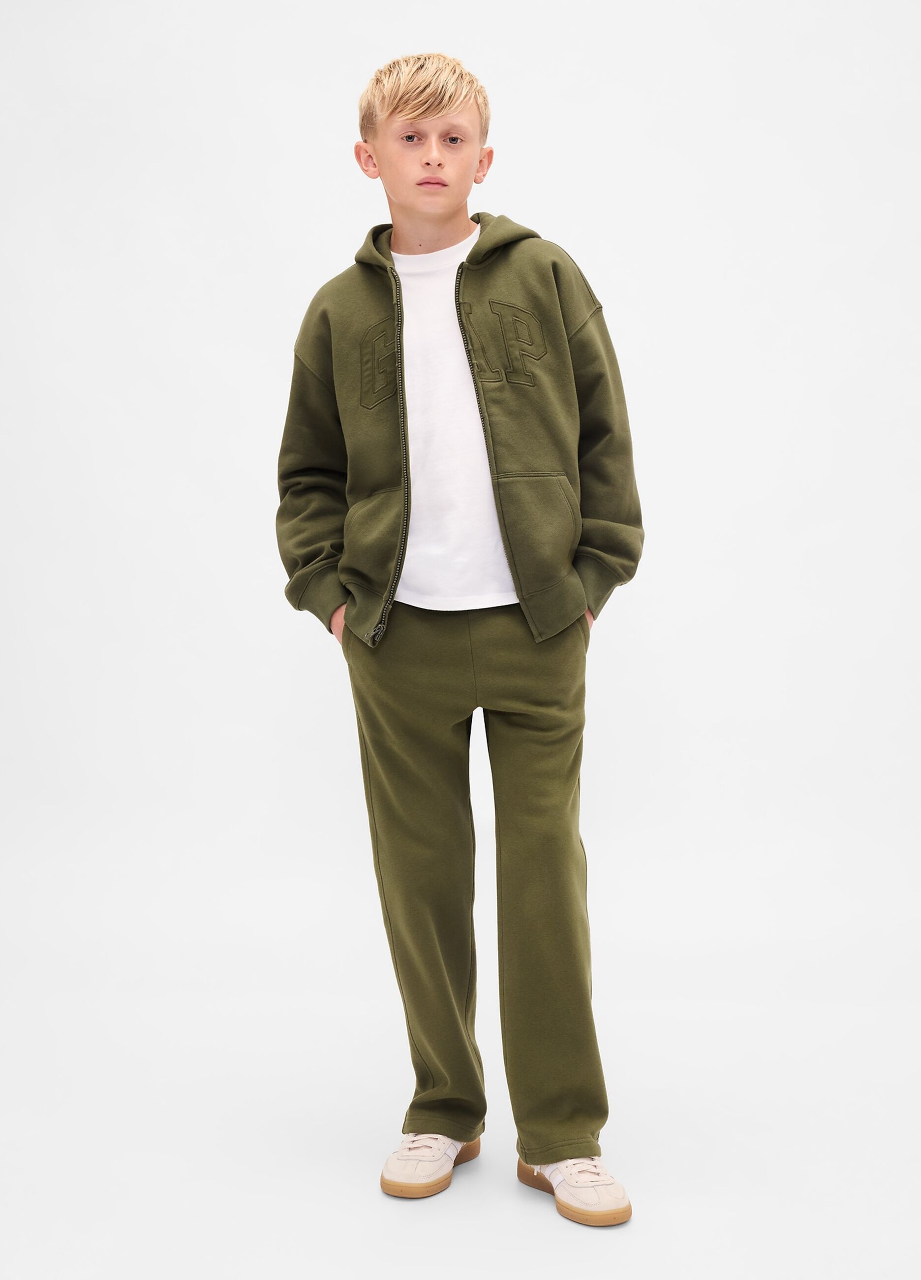 Felpa con cappuccio e zip intera