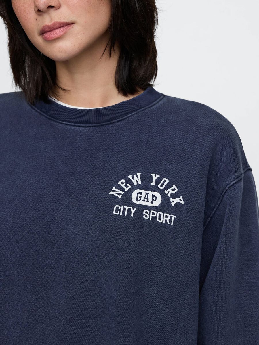 Felpa blu con stampa Gap New York Donna_3