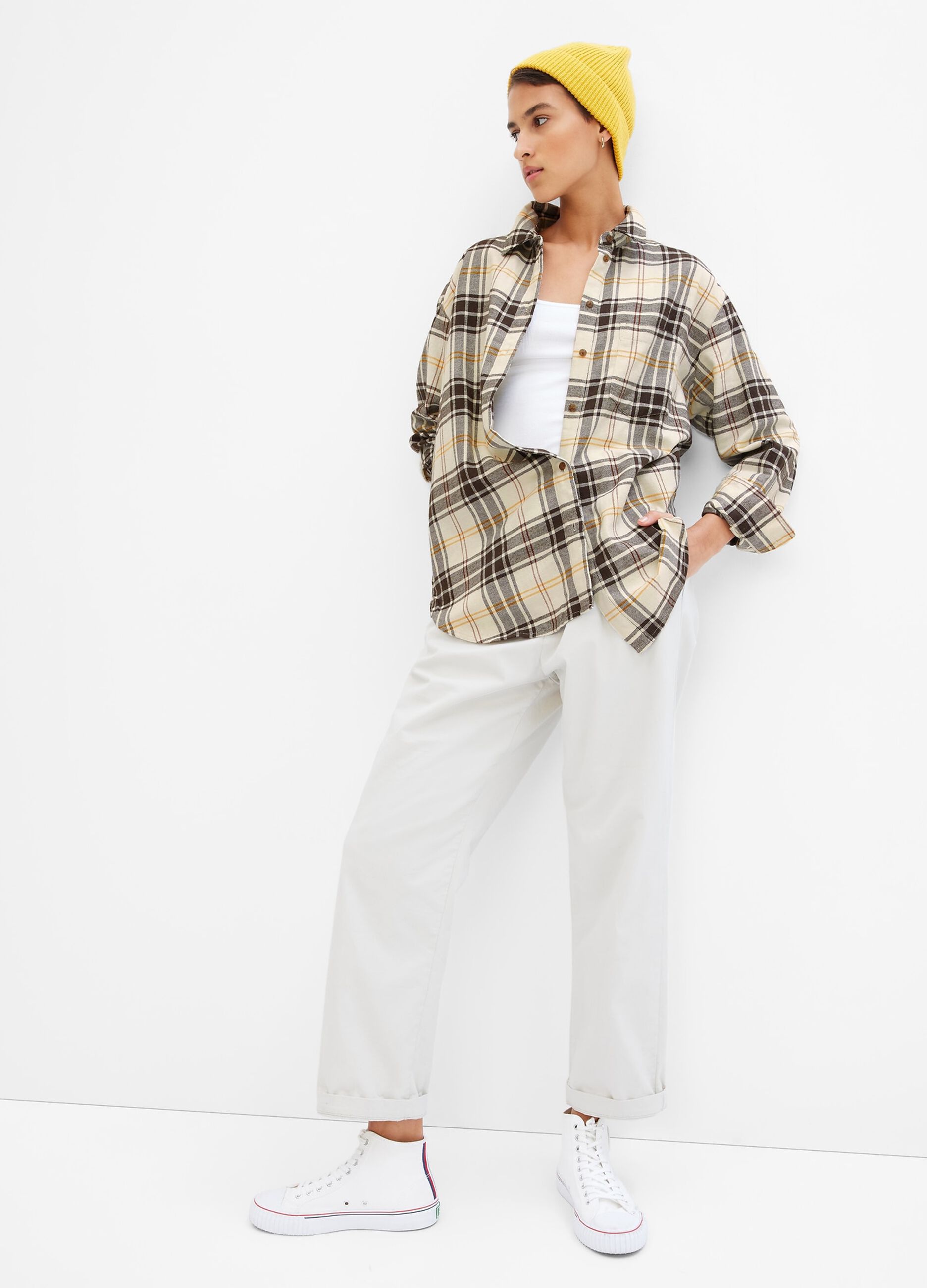 Oversize shirt in check flannel