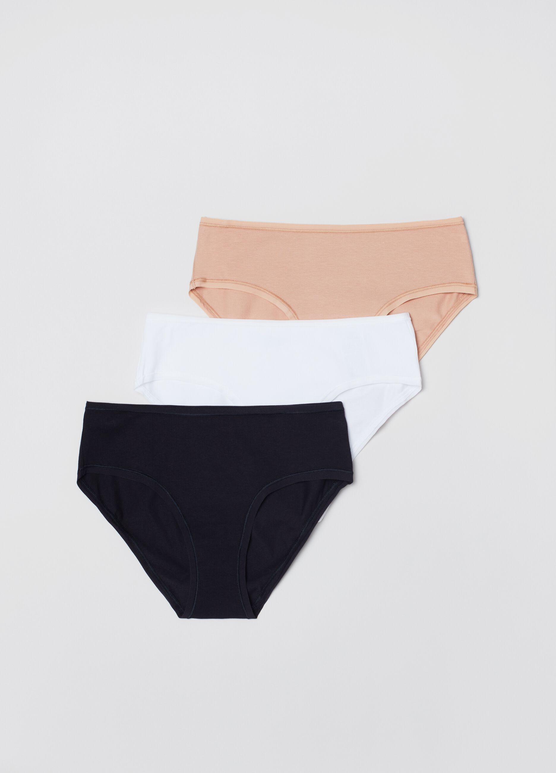 Three-pack organic stretch cotton knicker shorts