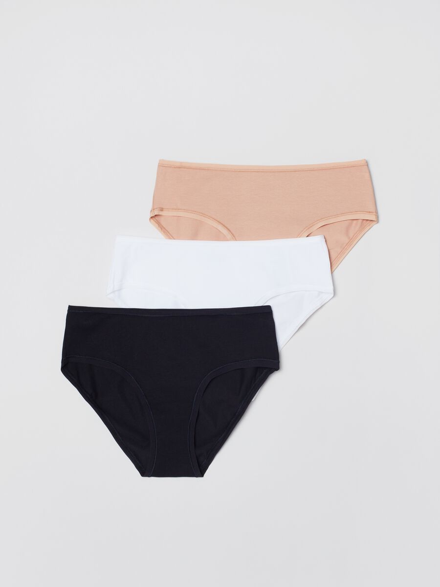 Three-pack organic stretch cotton knicker shorts Woman_0