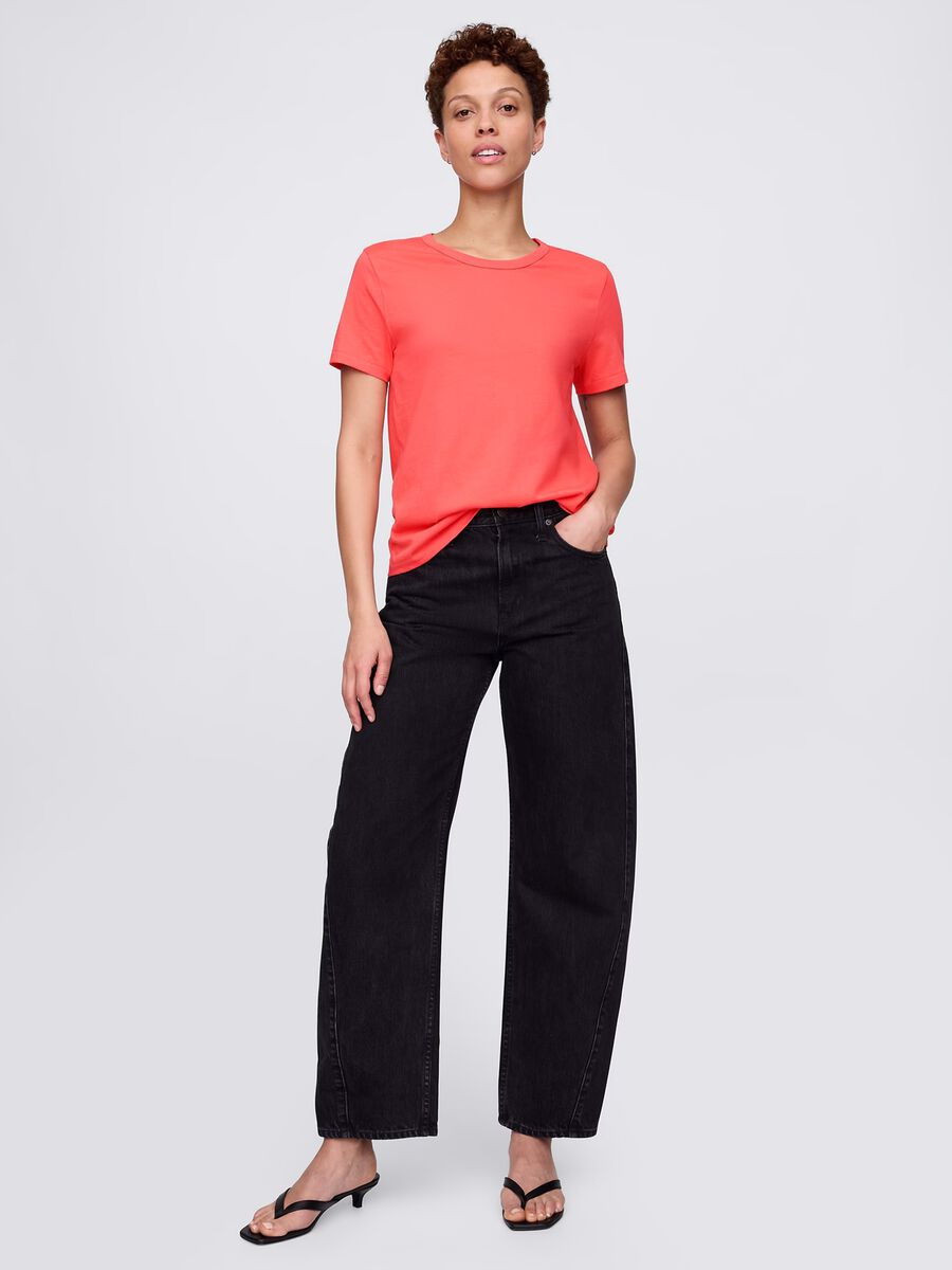 T-shirt a maniche corte arancione in puro cotone Gap Donna_1