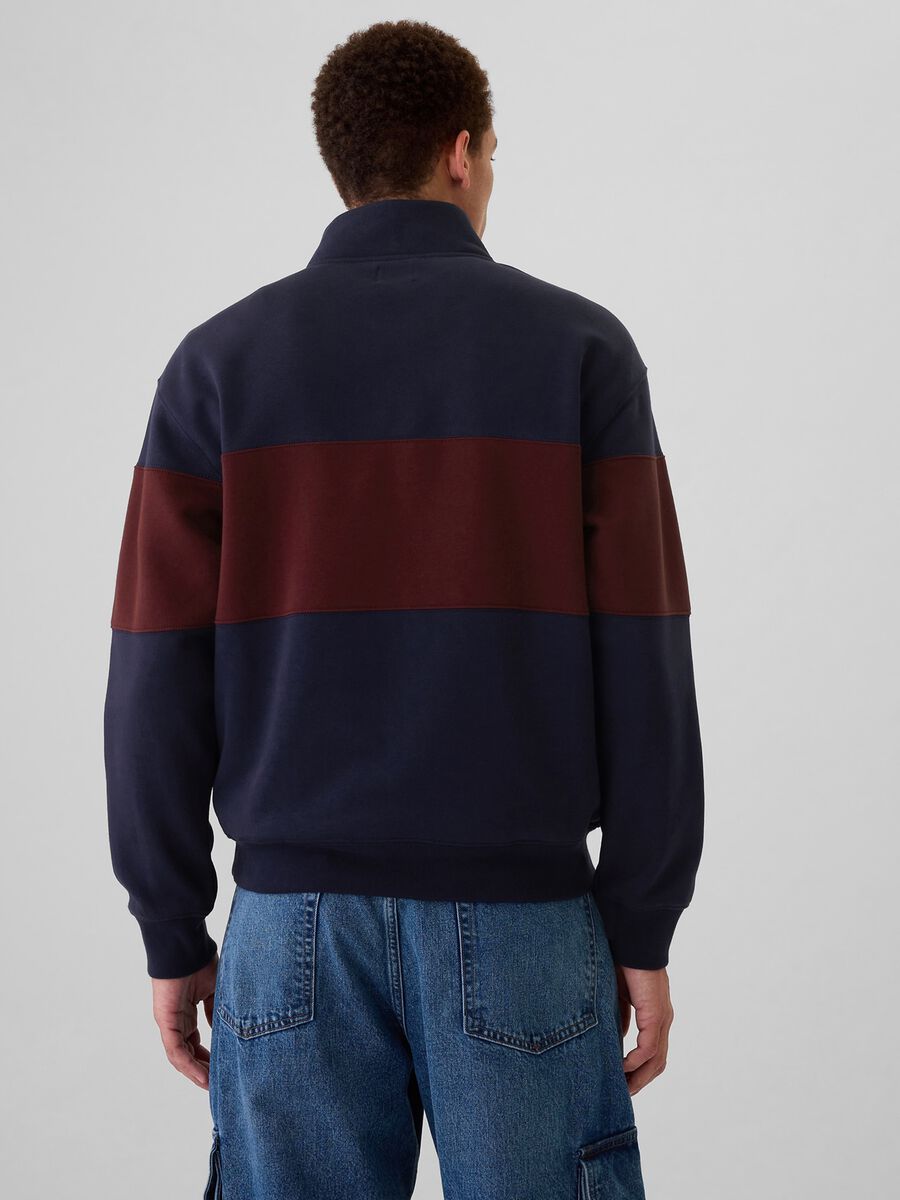 Felpa half-zip colorblock con ricamo logo Uomo_1
