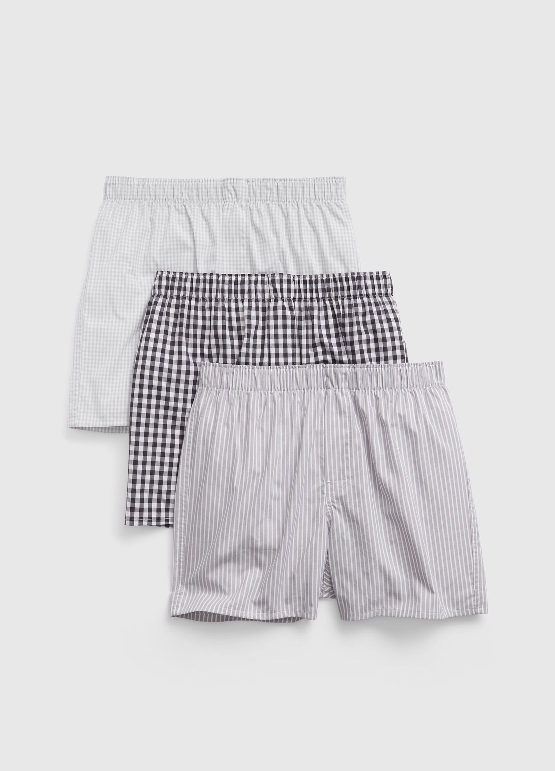 Three-pack patterned woven boxer shorts
